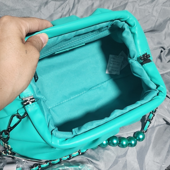 NWT Badgley Mischla Vegan Leather Teal Green Crossbody Bag Purse - Picture 5 of 11